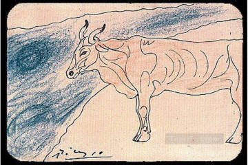 bulls bull Painting - Bull 1906 cubist Pablo Picasso